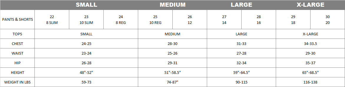 volcom sizing guide volcom sizing charts