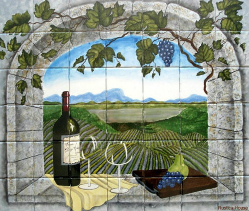 Tile Mural Vineyard View