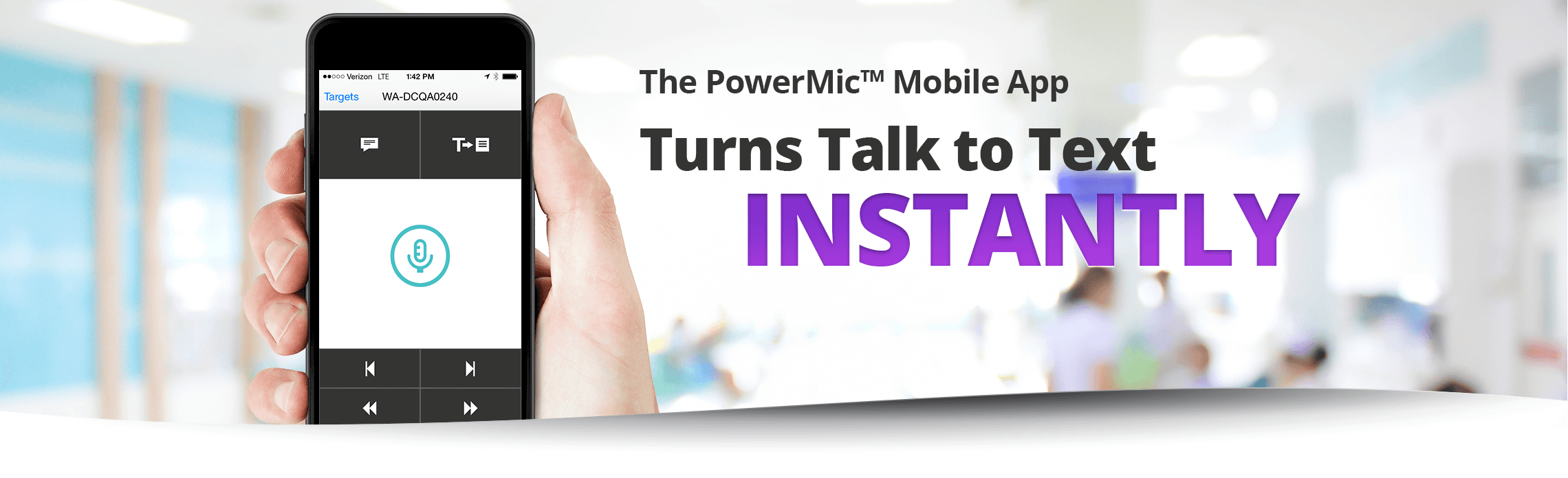 The PowerMic Mobile App - Turns talk to text instantly