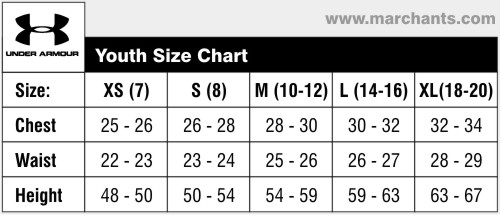 Under Armour Sizing Chart Youth