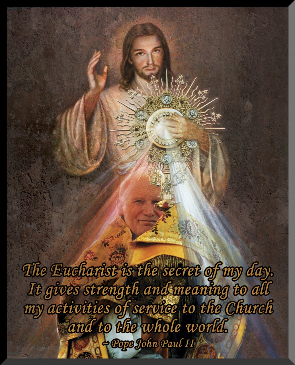 JPII Eucharist/Divine Mercy Graphic Wall Plaque - Catholic to the Max ...