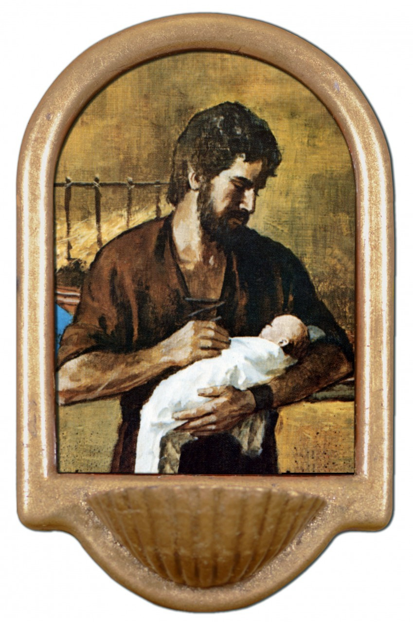 St. Joseph (Young With Jesus) Holy Water Font - Catholic to the Max