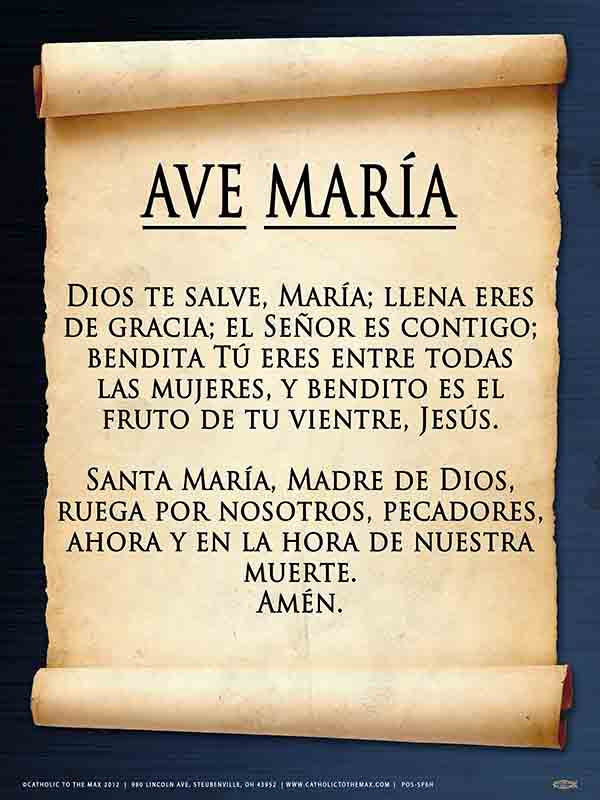 Spanish Hail Mary Poster Catholic to the Max Online Catholic Store