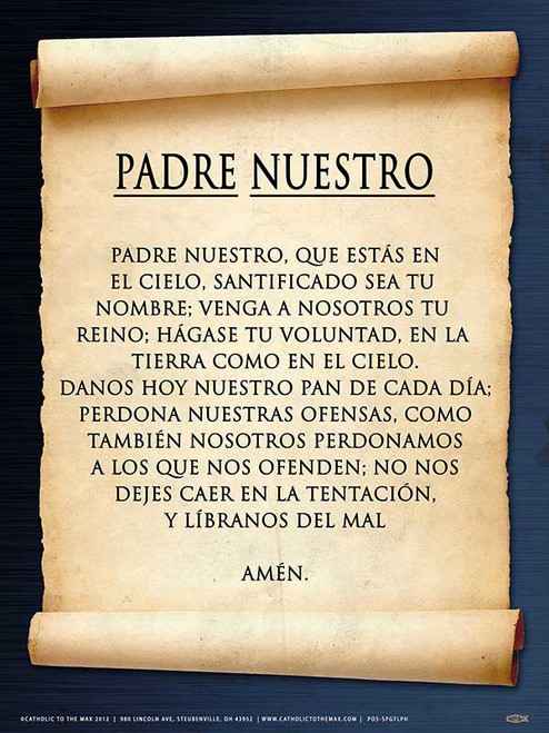 spanish the lords prayer poster catholic to the max