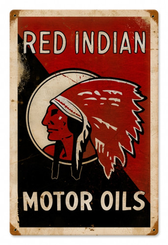 Personalized Street Signs >> Vintage Red Indian Oil 12 x 18 inches Tin Sign Personalized Street Signs >> Vintage Red Indian Oil 12 x 18 inches Tin Sign