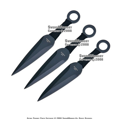 Set of 3 Stainless Steel Anime Ninja Kunai with Sheath. The blade of ...