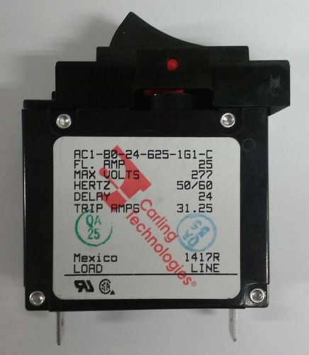 Carling 25 amp Rocker type Breaker AC1-B0-24-625-1G1-C