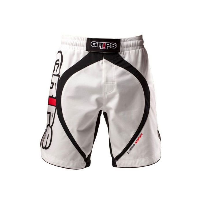 Grips Athletics Miura Evo White Fight Shorts - The Jiu Jitsu Shop