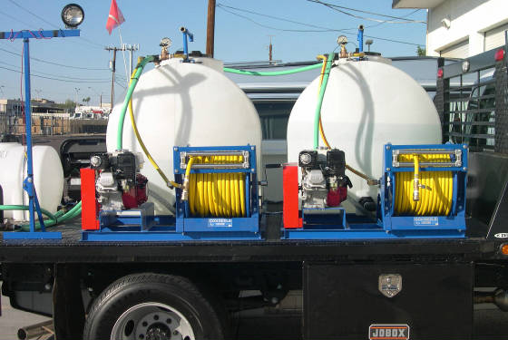 Truck Mount Sprayer with 3 tanks, pumps/motors, reels