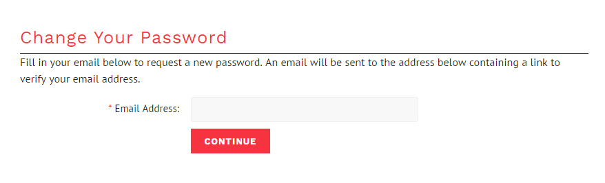 Change your password email form