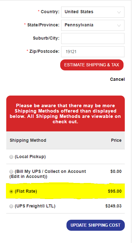 Flat Rate Shipping Option - PSC Flat Rate Shipping Option - PSC