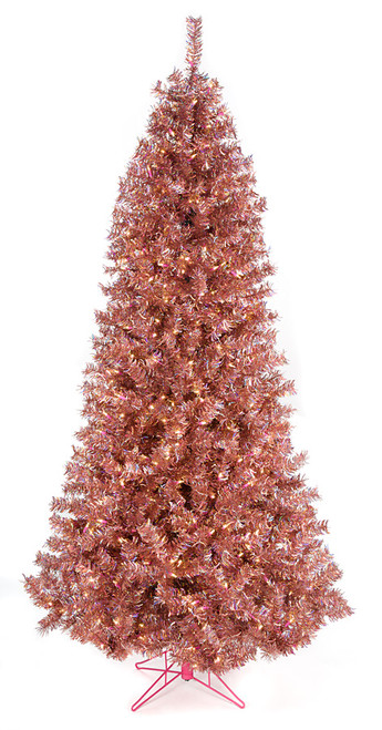 7 5 foot rose gold tinsel slim tree autograph foliages 7 5 foot led christmas tree