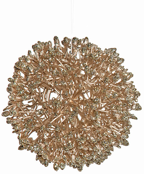 5 Inch Glittered Berry Ball - Champagne