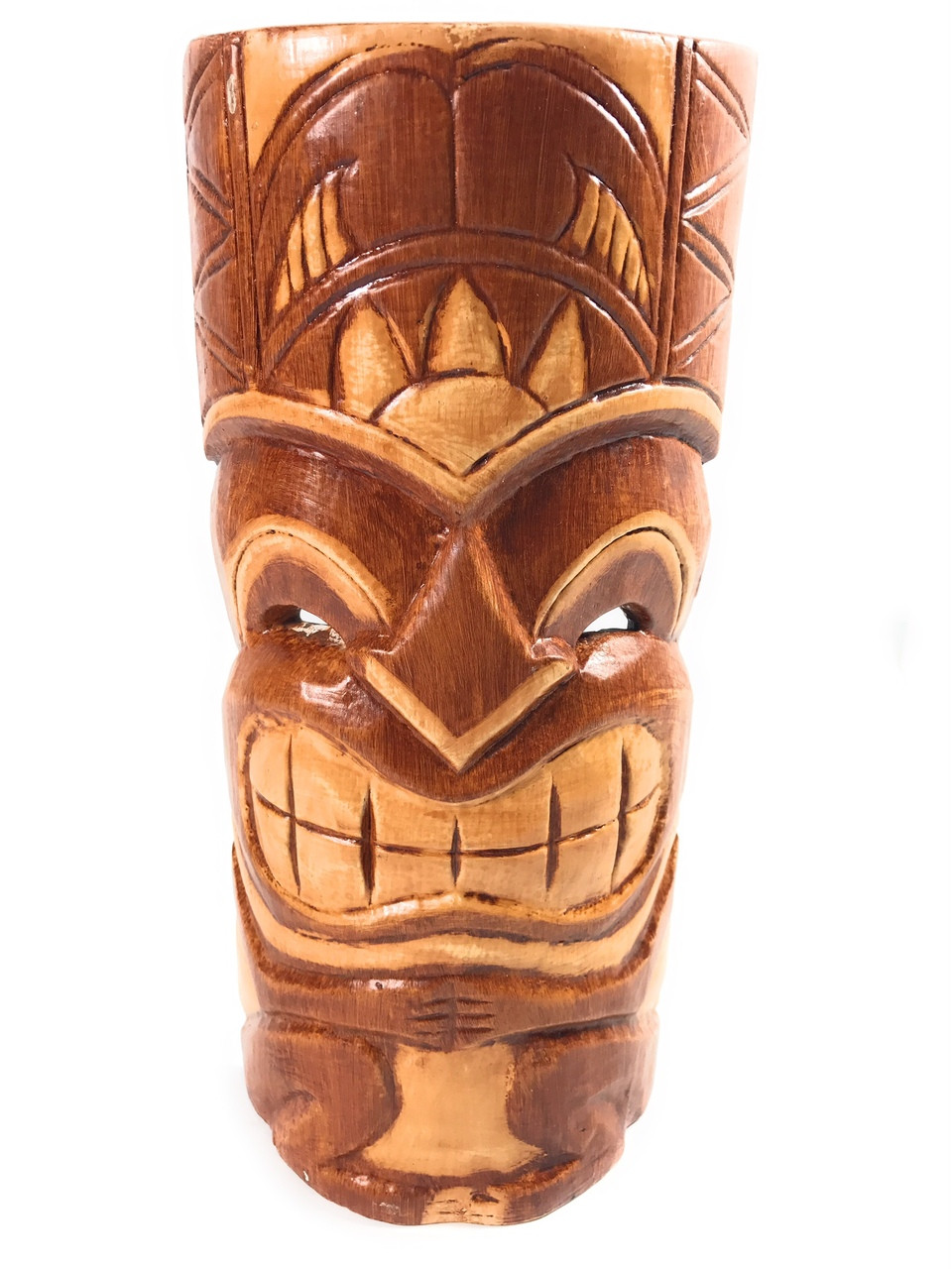 Lucky Tiki Mask 12" Wall Decor Hand Carved bds1202230