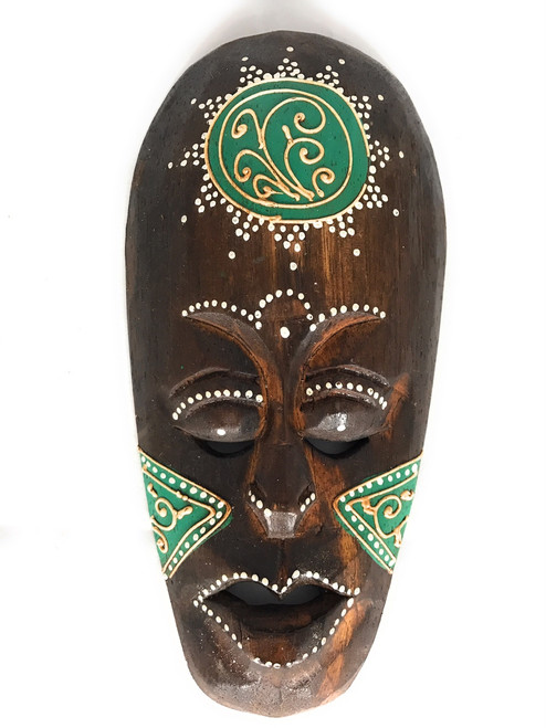 Tribal Tiki Mask 8" Green - Tattoo Primitive Art | #wib370220g Tribal Tiki Mask 8" Green - Tattoo Primitive Art | #wib370220g
