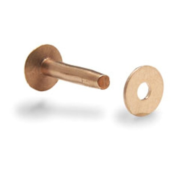 Size 12, 1/2" Long Copper Rivet & Burr 75 Pk. 1128001 Stecksstore