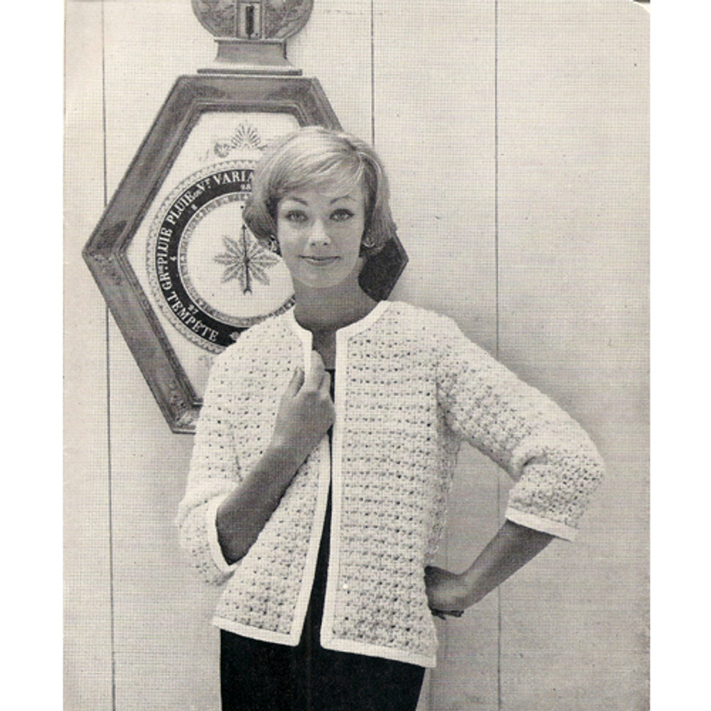 Knitting Pattern three quarter sleeve cardigan with open front