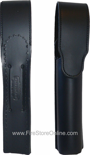 Leather Flashlight Holder (PLAIN BLACK 609) w/Hidden Snap