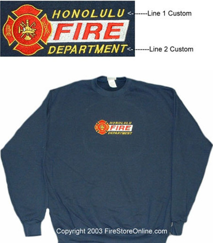 Fire Dept 2 Line Embroidered Sweatshirt - Build Your Own Online