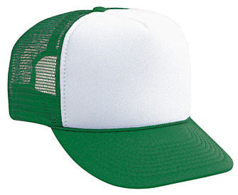 WHITE FRONT GREEN BACK Trucker hat mesh hat - Blank Plain Trucker Hats