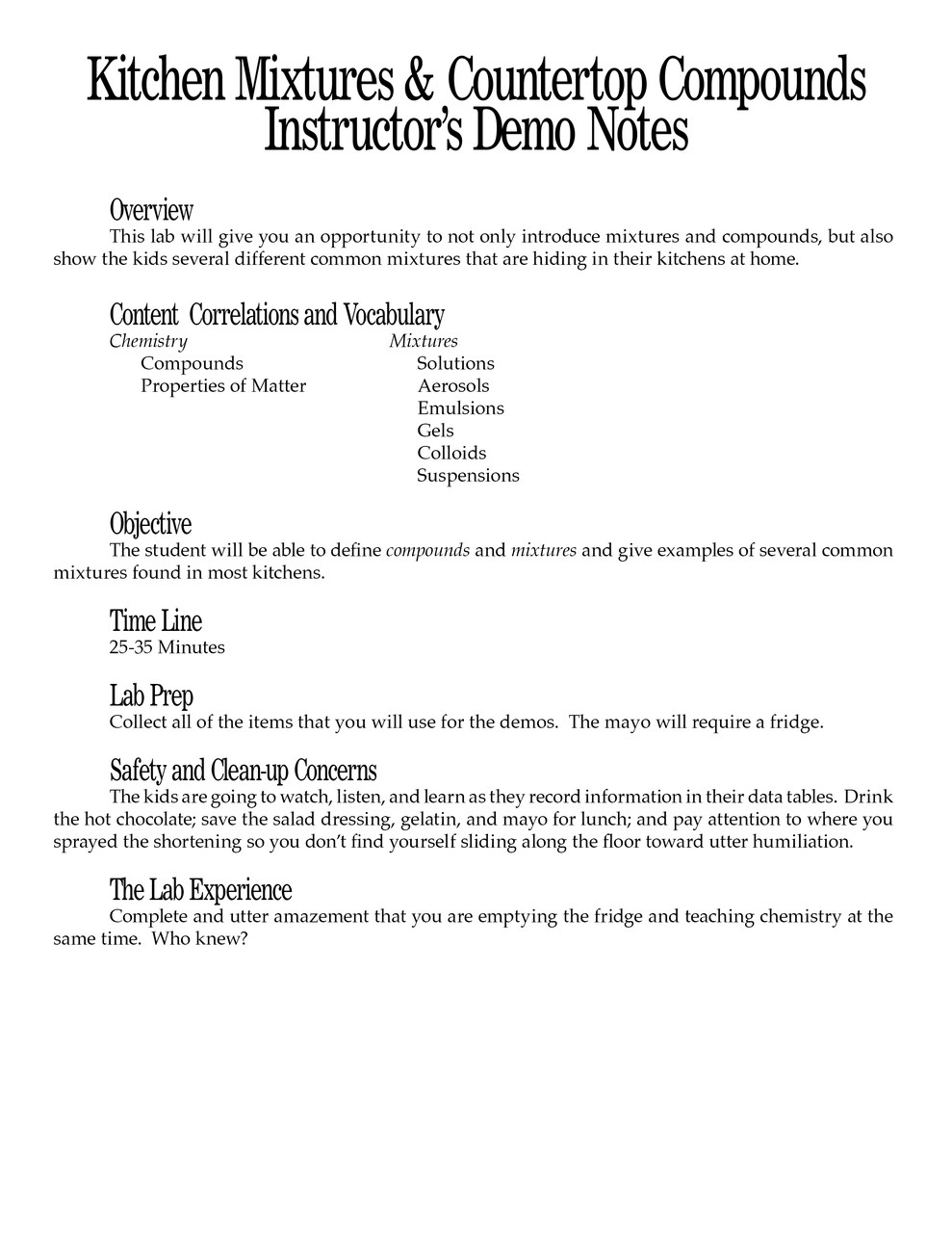 kitchen mixtures countertop compounds pdf loose in the lab mixtures and compounds