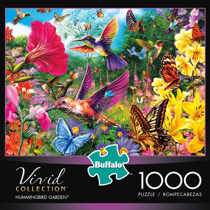 vivid hummingbird garden 1000 piece jigsaw puzzle buffalo games