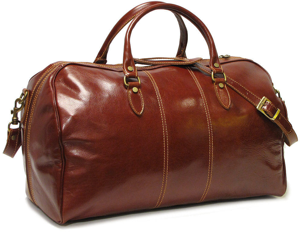 italian leather duffle bags