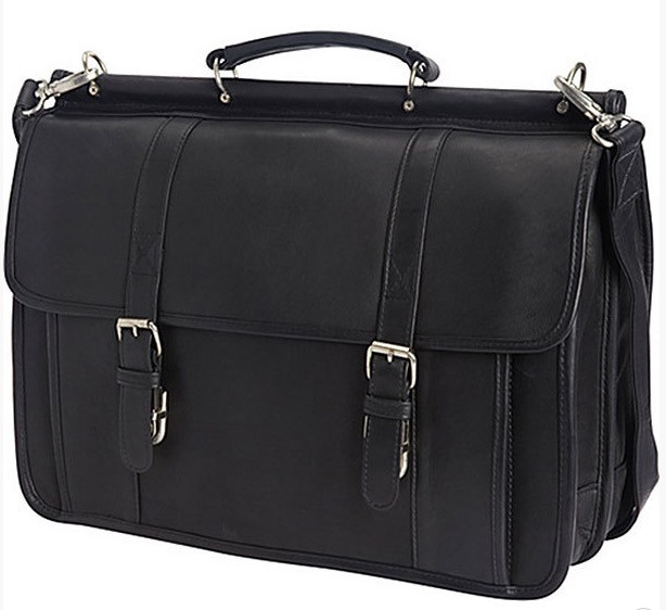 Edmond Leather Deluxe Classic Dowel Briefcase ME739S
