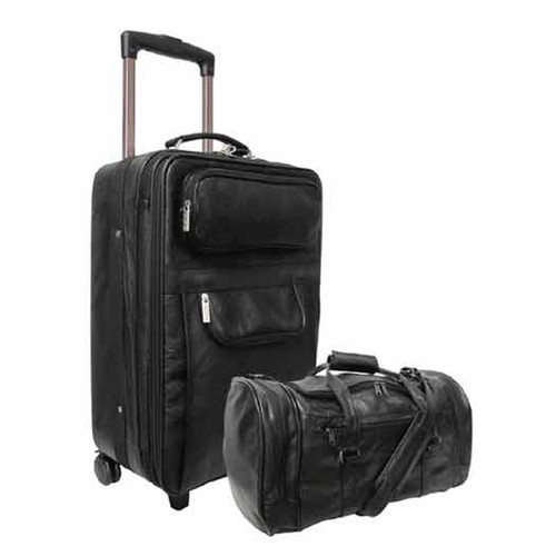 Amerileather Leather Two Piece Carry-On Luggage Set 7002-0