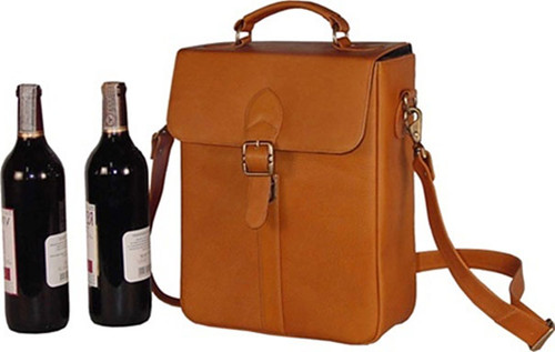 2 bottle leather wine carrier