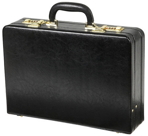 Edmond Leather Mid-Size Business Attache Case Faux Leather Attache Case