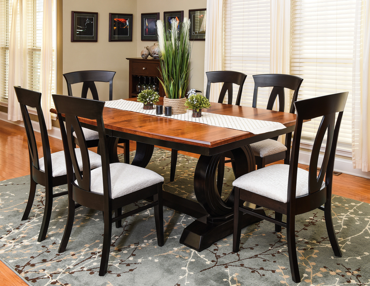 Wooden Dining Table and Charis Set