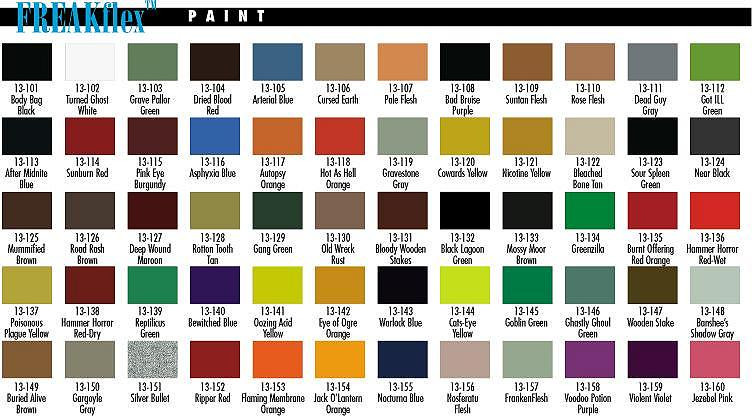badger freak flex monster colors acrylic 1oz bottles humbrol acrylic paint colour chart