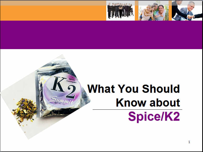 Spice/K2 information included due to recent surge Reasonable Suspicion Training PowerPoint (DVD, Video, or Online) Certifiate