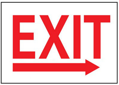 Exit With Right Arrow Aluminum Sign