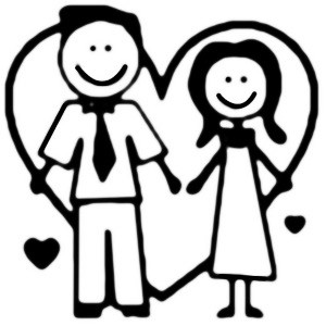 Cute Couple Stick Figure Decal