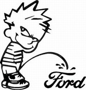 Calvin peeing on ford emblem #7