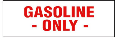 Gasoline Only Sticker