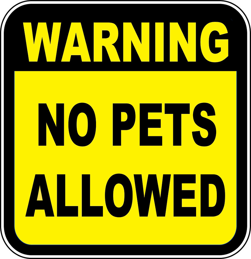 Warning No Pets Allowed Sticker