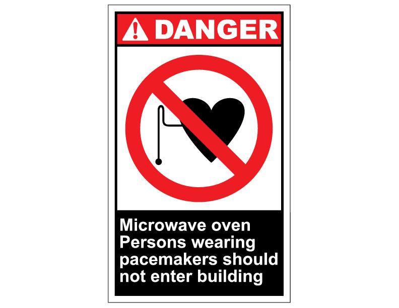 ANSI Danger Microwave Oven Persons Wearing Pacemakers Should Not Enter