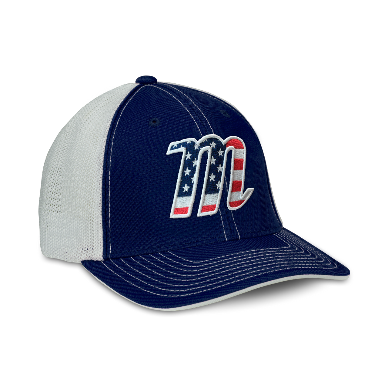 Marucci USA Trucker Snapback Hat Navy Blue/White Adjustable