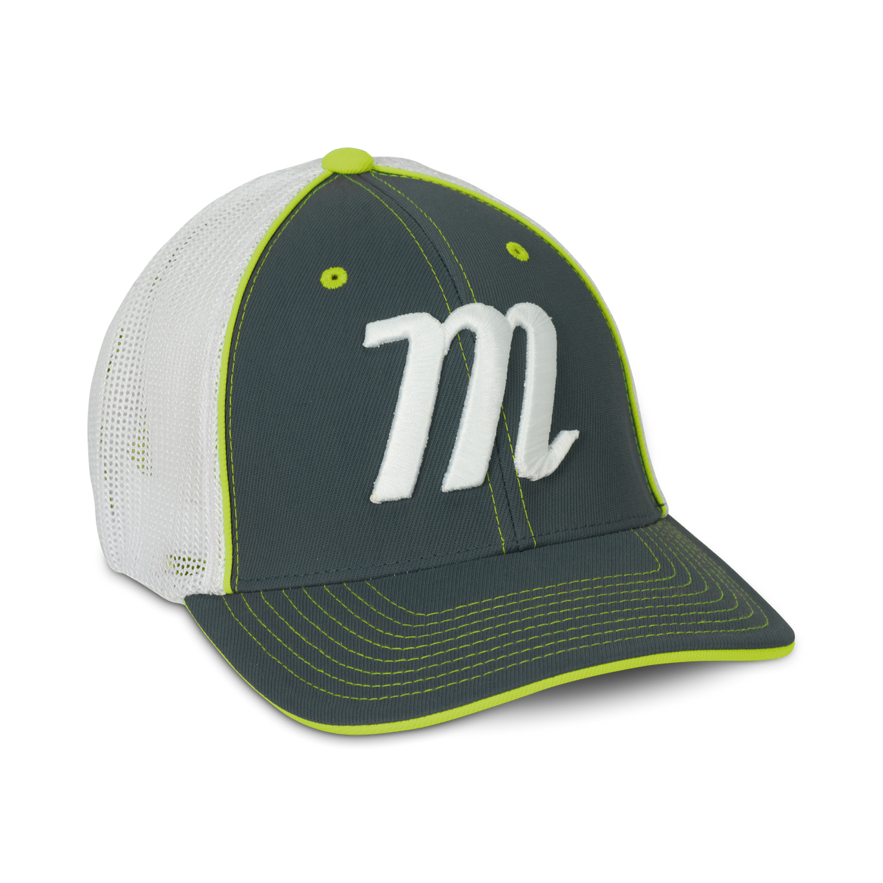 Marucci Trucker Stretch Fit Hat Gray/Yellow Small/Medium
