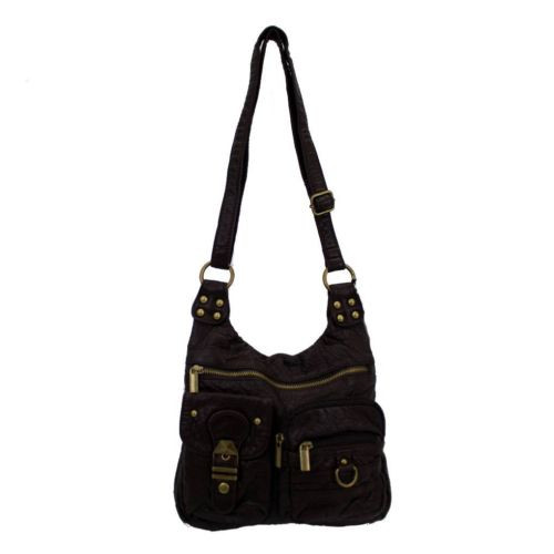 Stonewashed chocolate brown purse