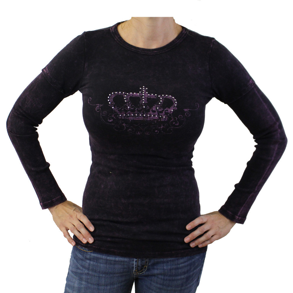 womens long sleeve purple shirt