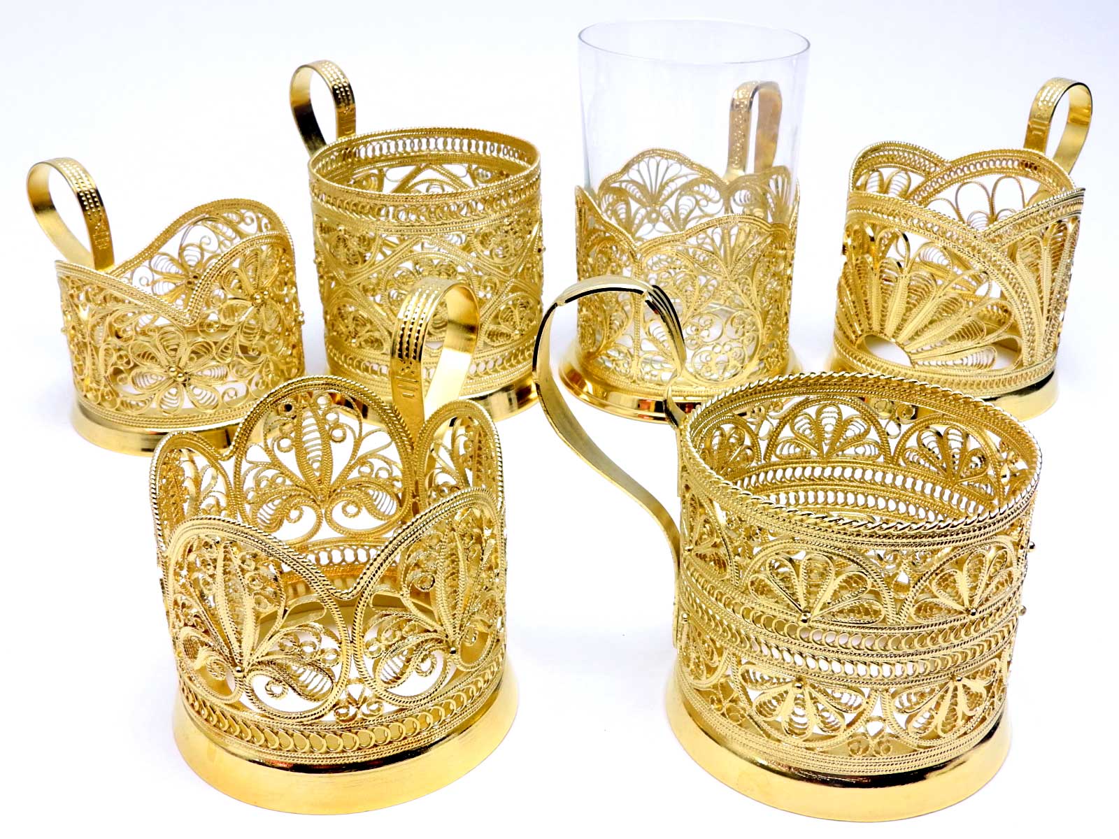 Russian Filigree Tea Glass Holders