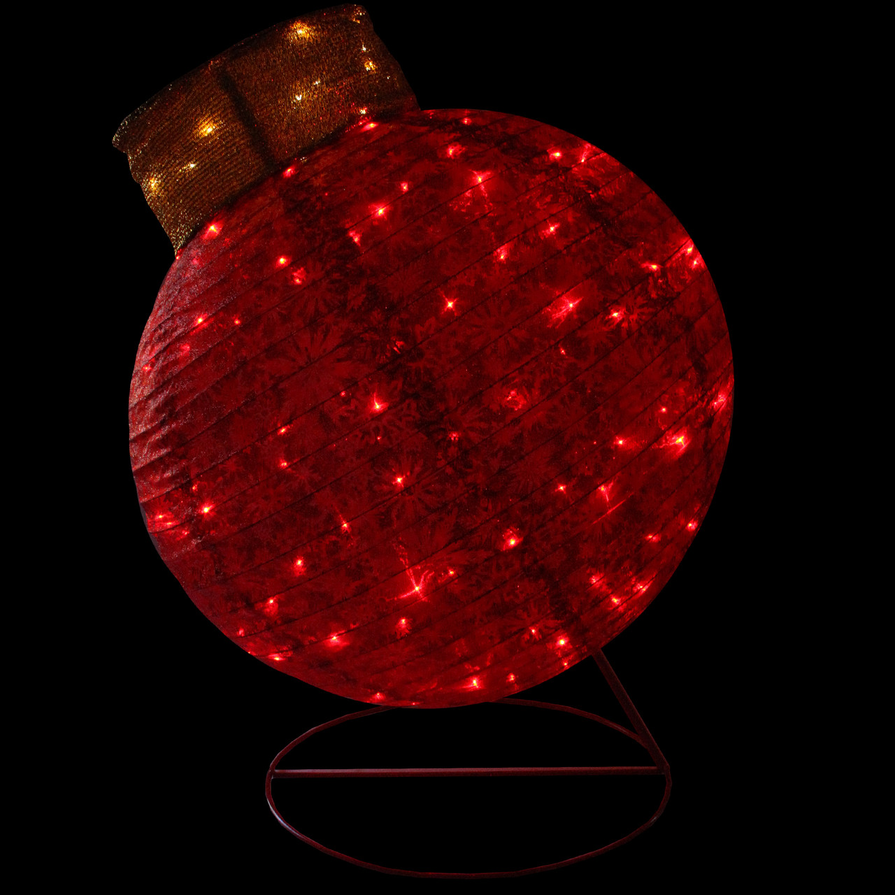 36 LED Lighted Twinkling Red Glitter Ball Ornament Christmas Yard Art