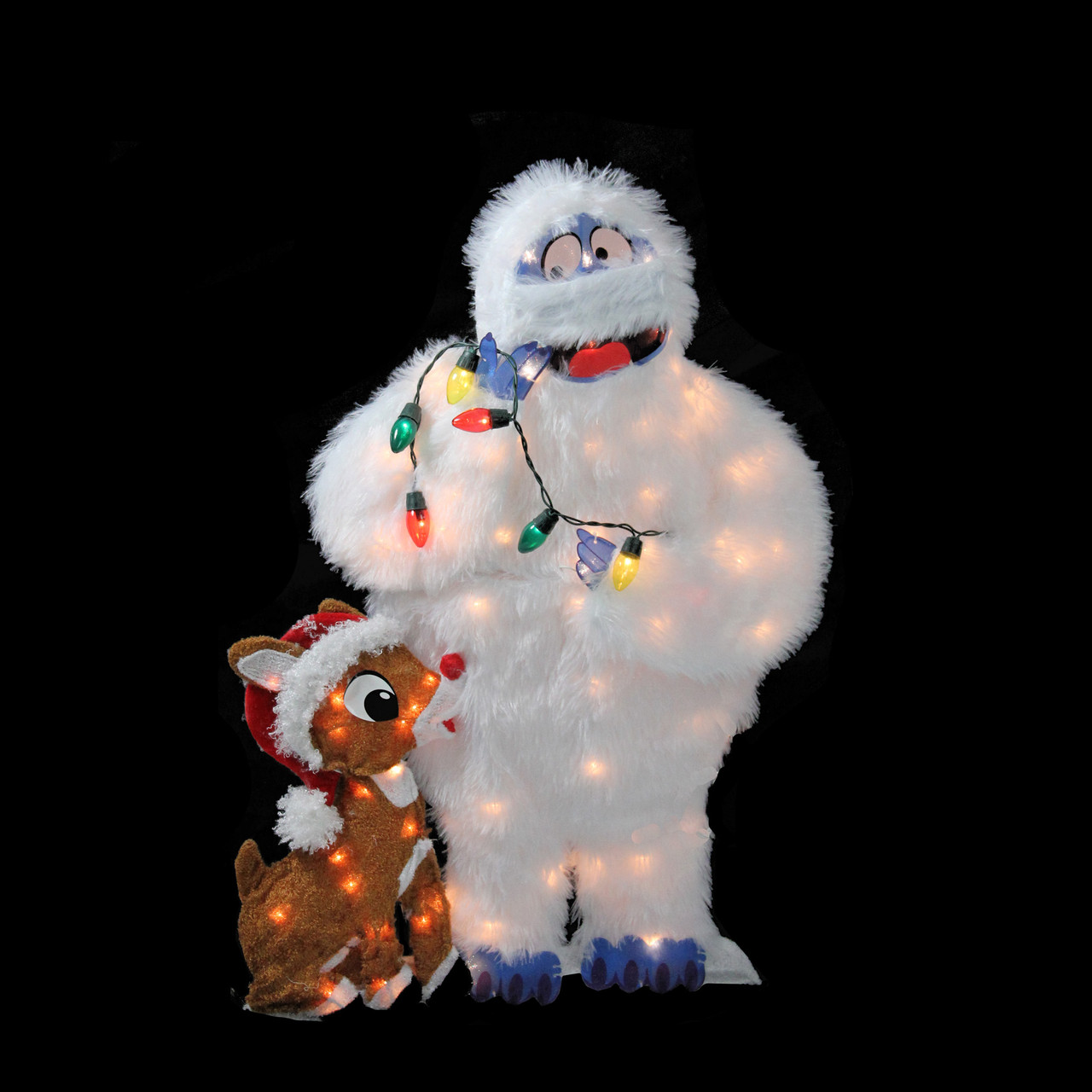 32” PreLit Peanuts Rudolph and Bumble 2D Christmas Yard Art Decoration