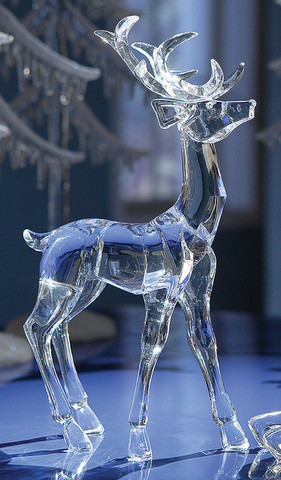 pack of 4 icy crystal decorative christmas standing deer 7 pre lit christmas tree