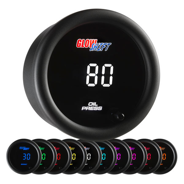 Glowshift 10 Color Digital Led Oil Pressure Gauge