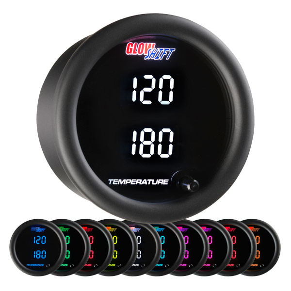 GlowShift 10 Color Digital LED Dual Temperature Gauge